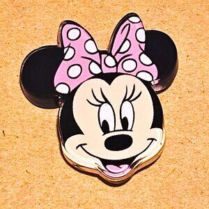 Disney Minnie Mouse's Face Acrylic Lapel Pin, Classic Style, Collectible Brooch